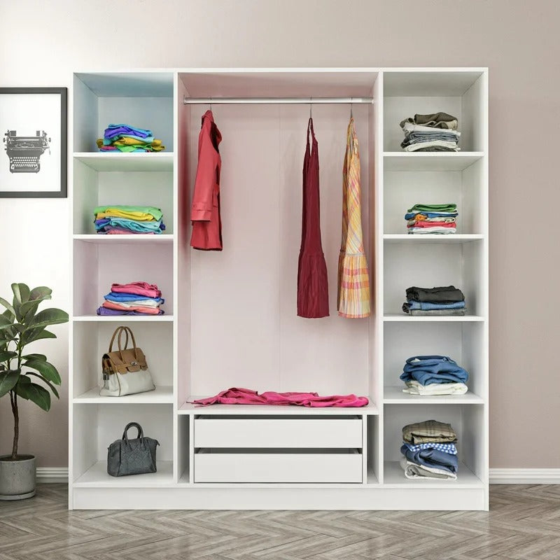 4 Door Wardrobe: Classical 4 Door Manufactured Wood Wardrobe