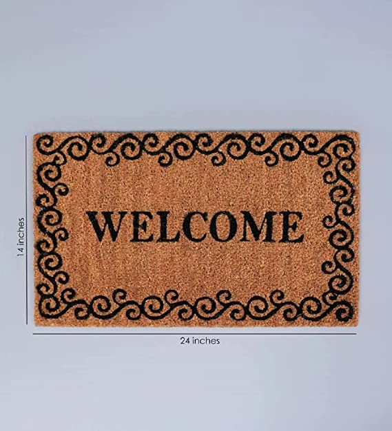 Doormats: Coconut Fiber Printed Doormat Mats for Front/Entryway with Thickened Non-Slip for Outdoor and Indoor