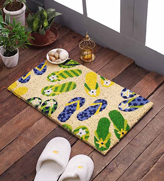 Doormats: Coconut Fiber Printed Doormat Mats for Front/Entryway with Thickened Non-Slip for Outdoor and Indoor