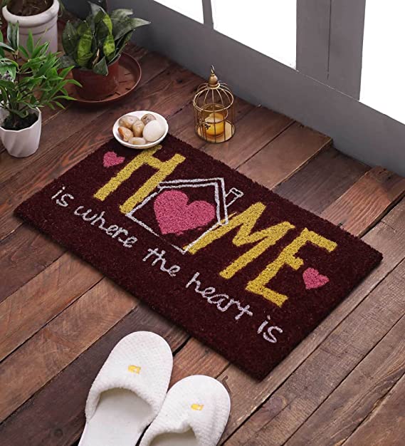Doormats: Coconut Fiber Printed Doormat Mats for Front/Entryway with Thickened Non-Slip for Outdoor and Indoor
