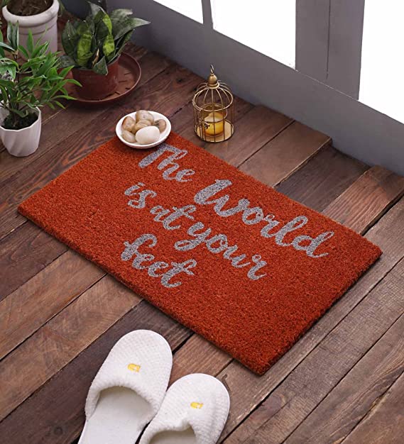 Doormats: Coconut Fiber Printed Doormat Mats for Front/Entryway with Thickened Non-Slip for Outdoor and Indoor