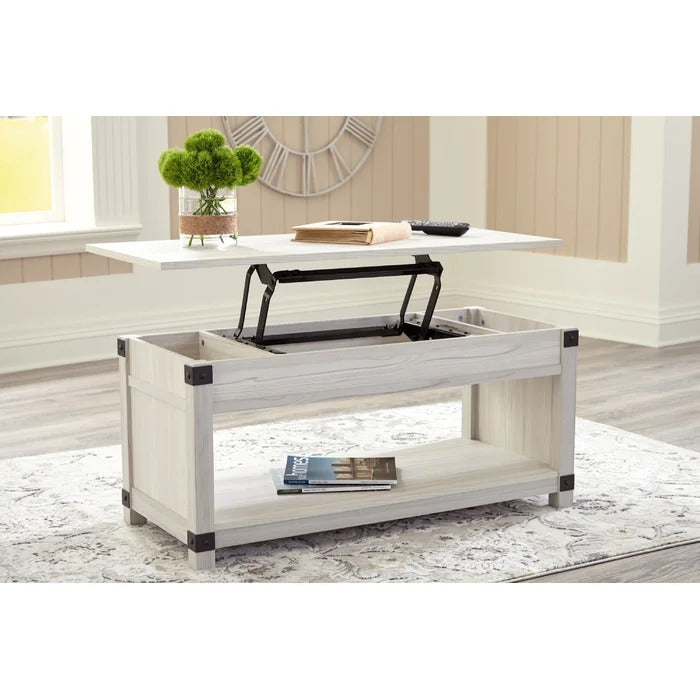 Coffee Table: Lift Top 4 Legs Coffee Table with Storage