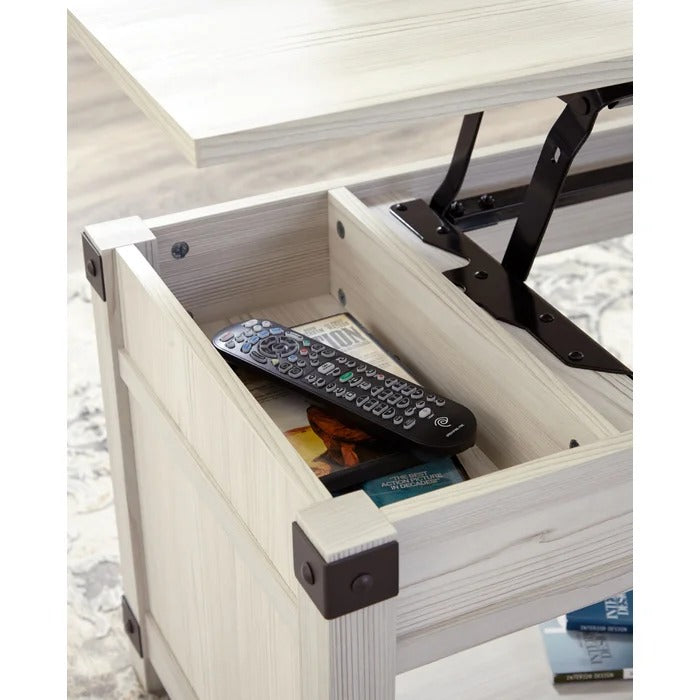 Coffee Table: Lift Top 4 Legs Coffee Table with Storage