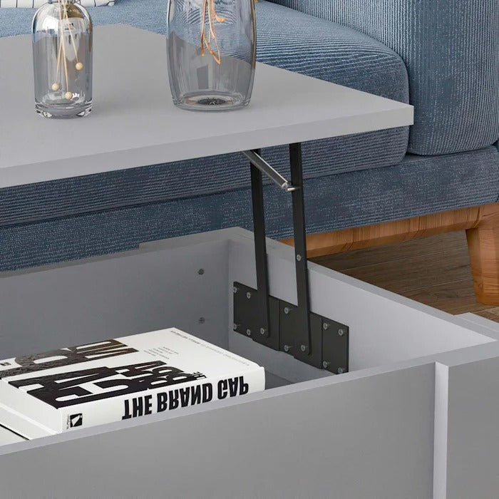 Coffee Table: Lift Top Frame Coffee Table with Storage