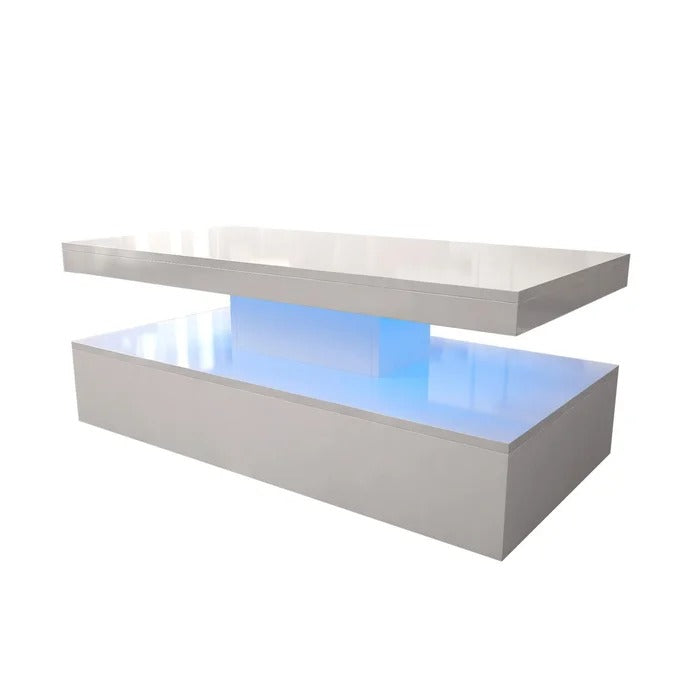 Coffee Table: Pedestal Coffee Table with Storage
