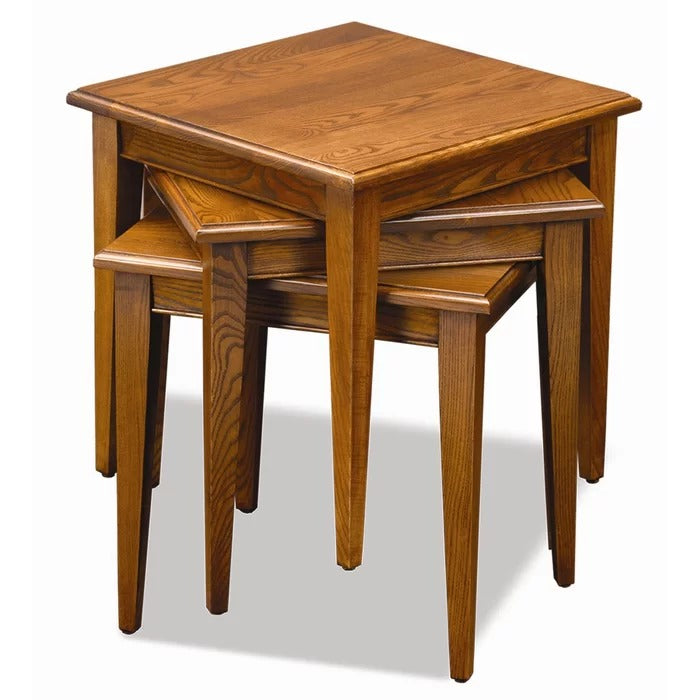 Coffee Table Set: 18'' Tall Solid Wood Nesting Tables (Set of 3)