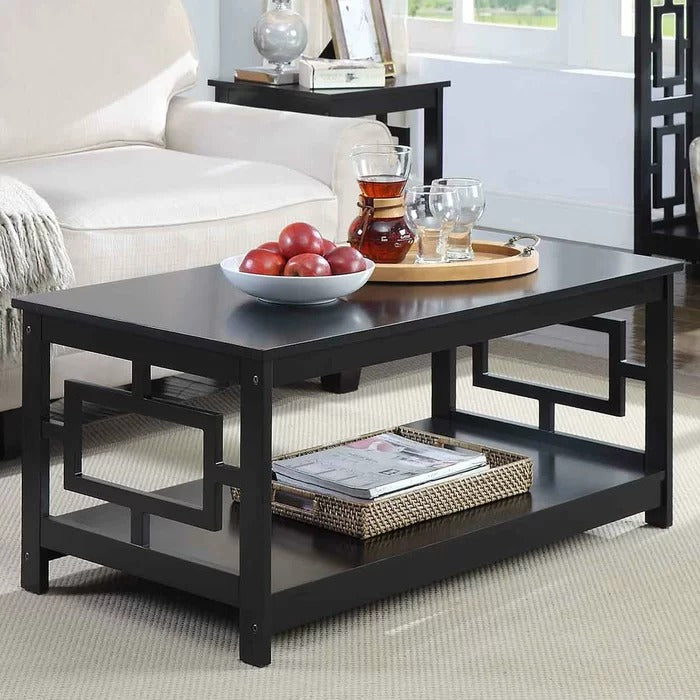 Coffee Table Set: Black 3 Piece Coffee Table Set