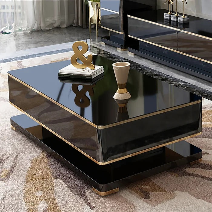 Coffee Table: Solid Coffee Table with Storage