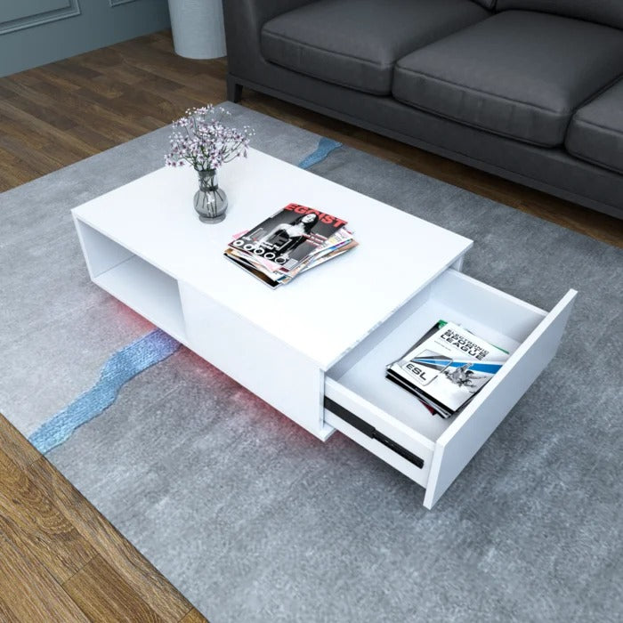 Coffee Table: Solid Coffee Table with Storage