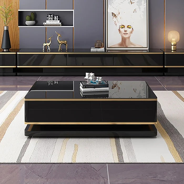 Coffee Table: Solid Coffee Table with Storage