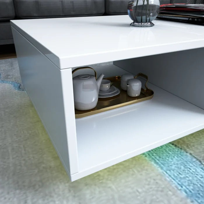 Coffee Table: Solid Coffee Table with Storage