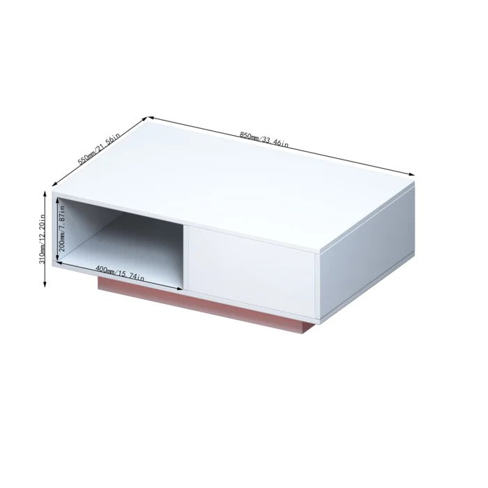 Coffee Table: Solid Coffee Table with Storage