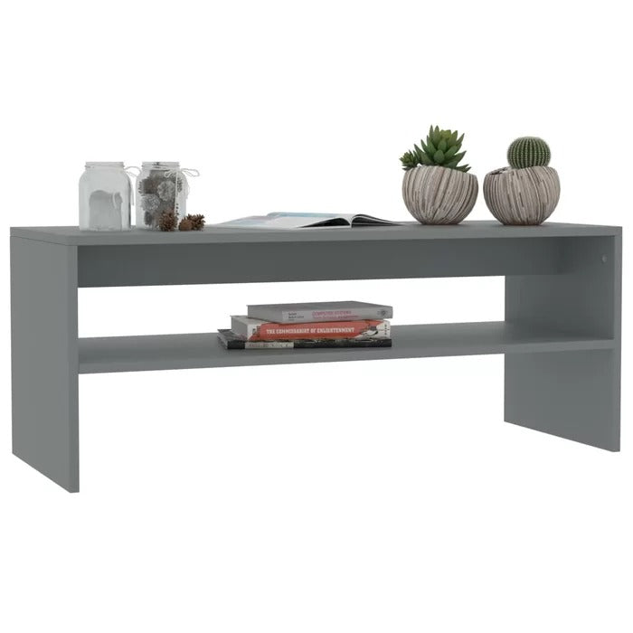 Coffee Table: Wooden 4 Legs Coffee Table with Storage