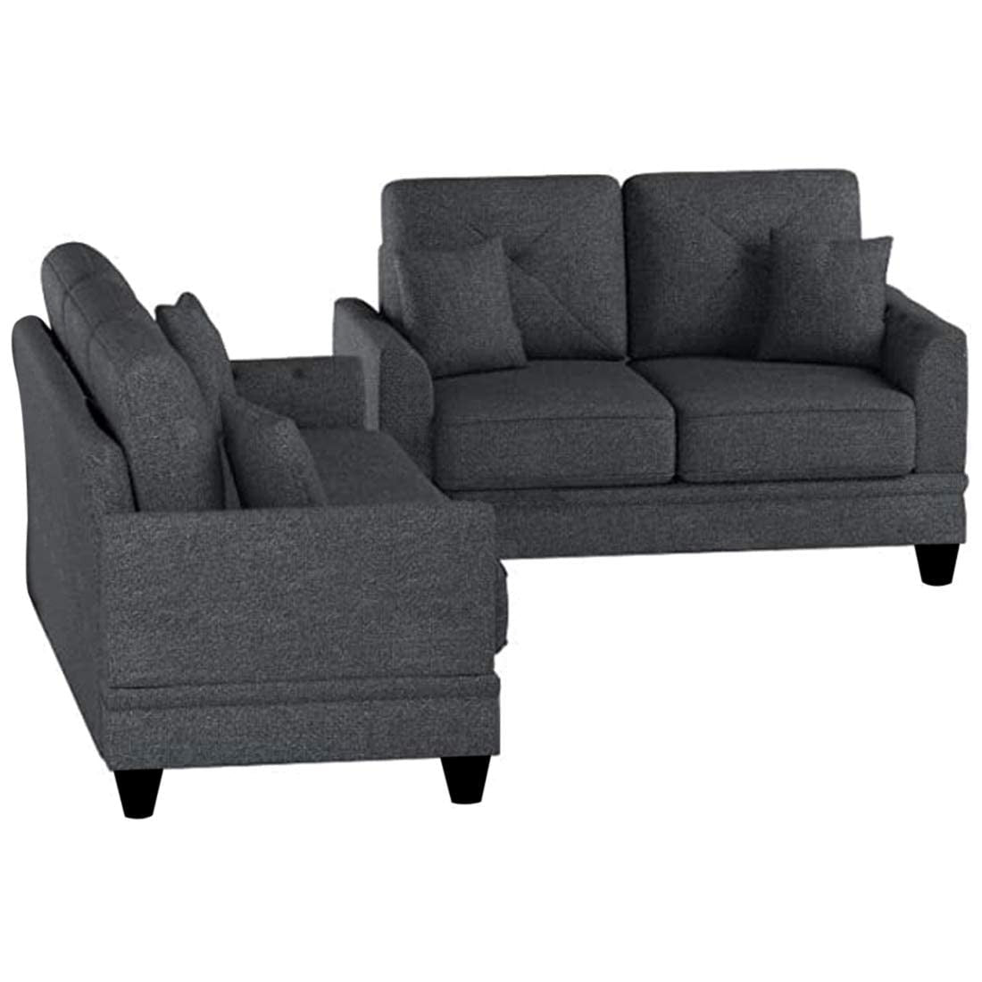 5 Seater Sofa Set: Combination of 3 Seater Sofa & 2 Seater Sofa Set (Dark Grey)