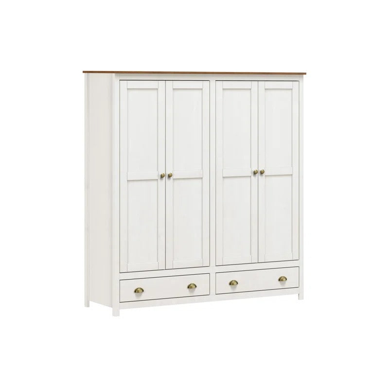 4 Door Wardrobe: Common 4 Door Solid Wood Wardrobe