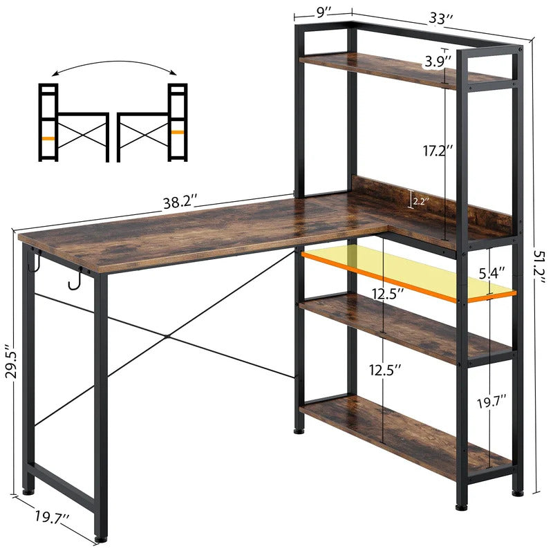 Computer Desk: Reversible L-Shape Desk