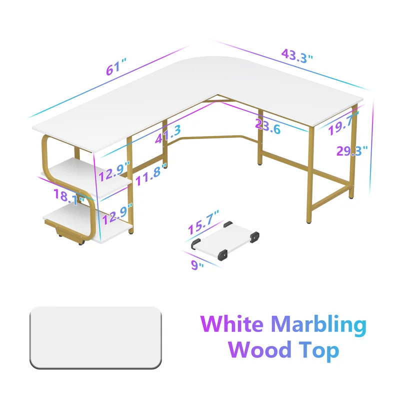 Computer Desk : Reversible L-Shape Desk