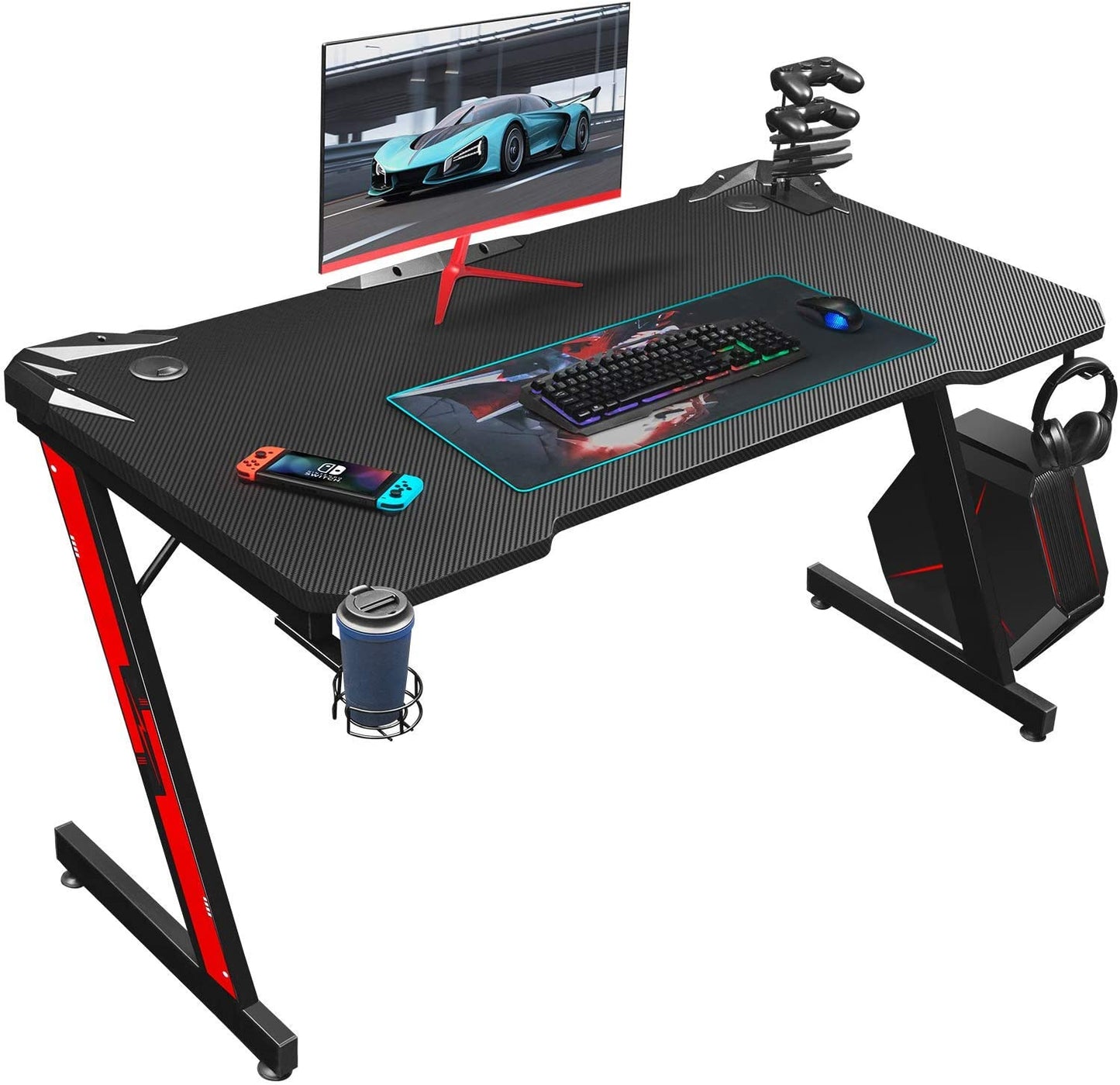 Computer Table : 44 Inch Computer Table with Carbon Fiber Surface