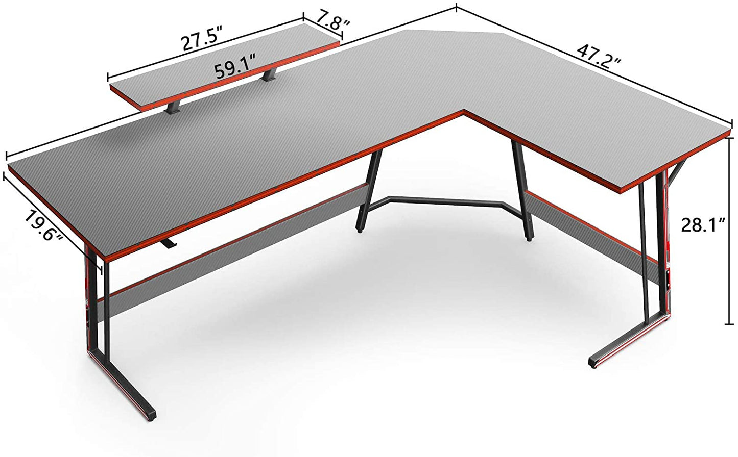 Computer Table: Corner Desk PC Writing Table Gamer Workstation for Home Office,