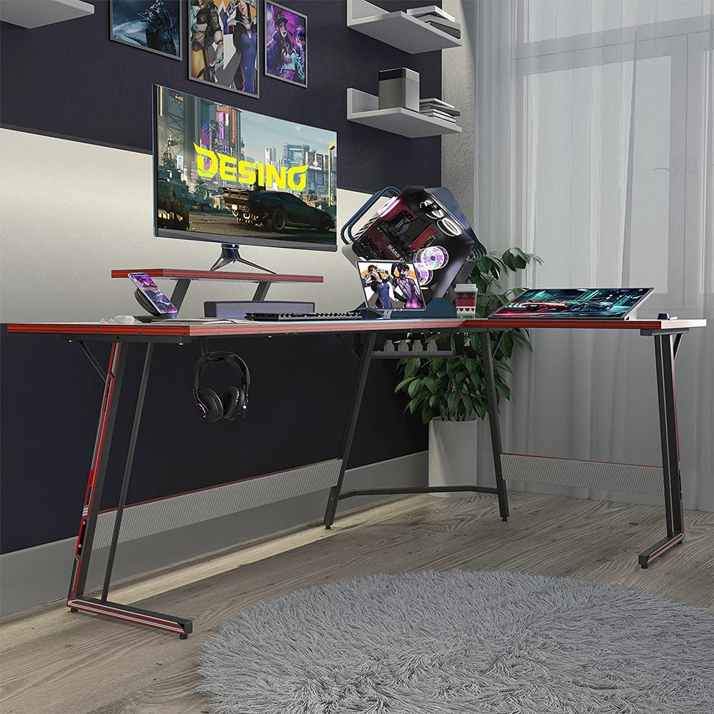 Computer Table: Corner Desk PC Writing Table Gamer Workstation for Home Office,