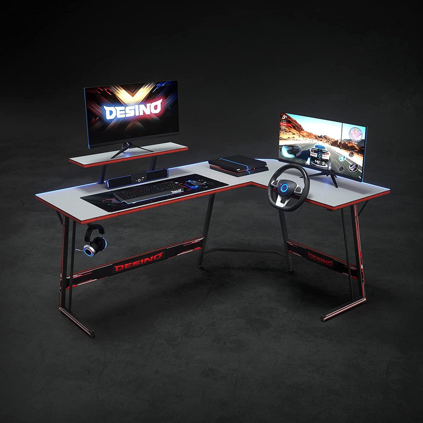 Computer Table: Corner Desk PC Writing Table Gamer Workstation for Home Office,