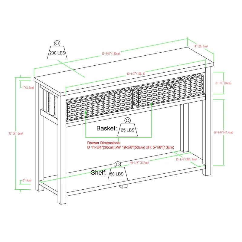 Console Table : MK 48'' Console Table