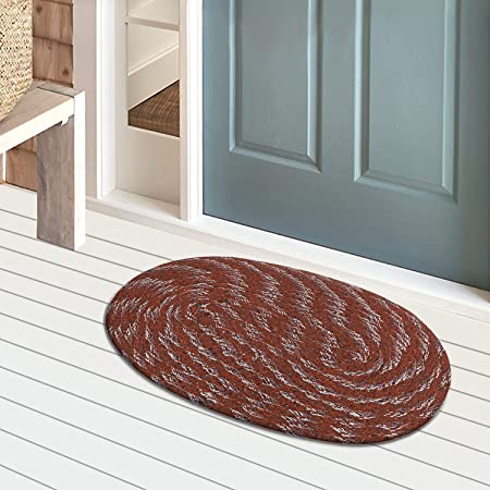 Cotton Oval Door Mat for Porch/Kitchen/Bathroom/Laundry Room