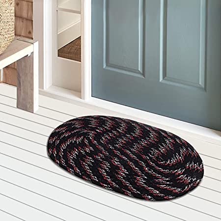 Cotton Oval Door Mat for Porch/Kitchen/Bathroom/Laundry Room