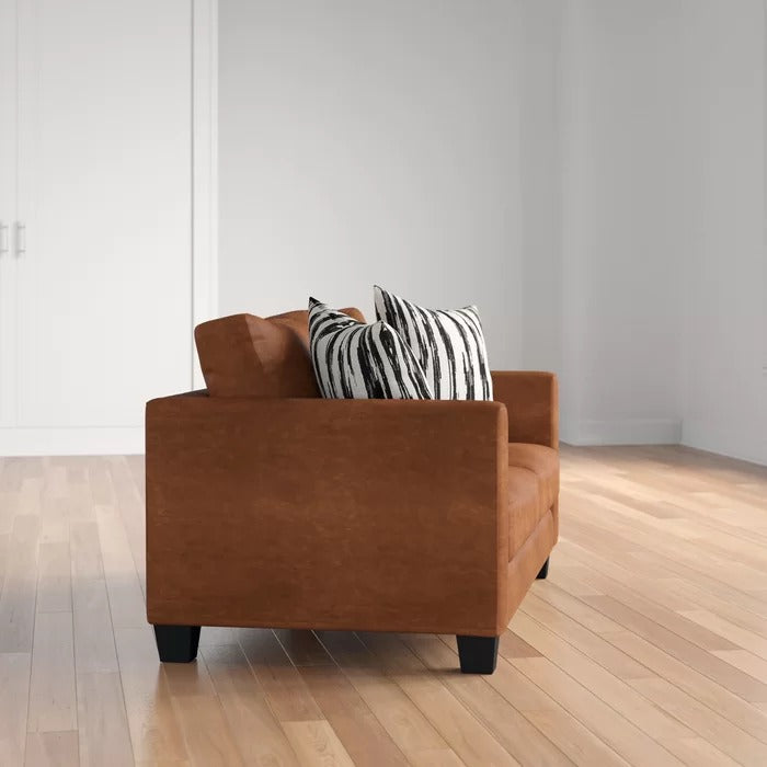 Couch: 62'' Faux Leather Square Arm Loveseat