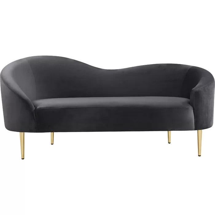 Couch: 67'' Velvet Curved Loveseat