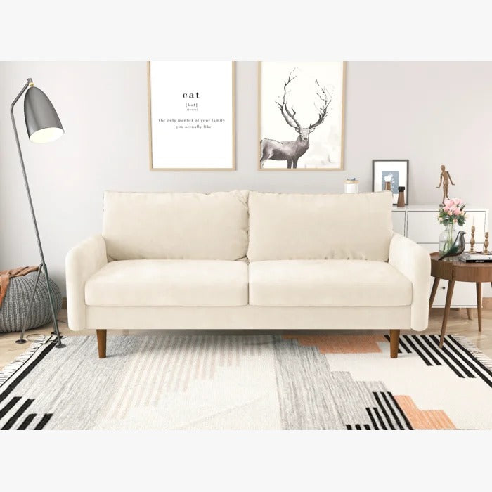 Couch: 72'' Velvet Square Arm Sofa