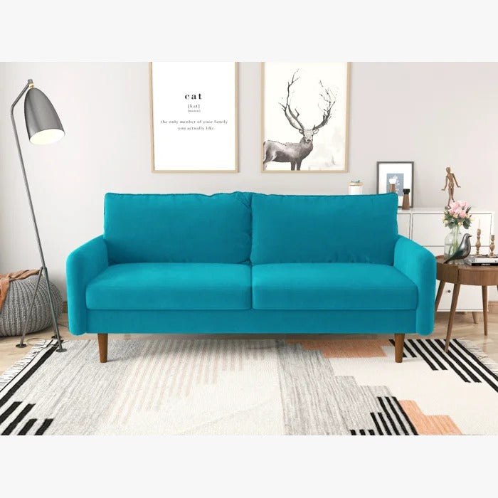 Couch: 72'' Velvet Square Arm Sofa