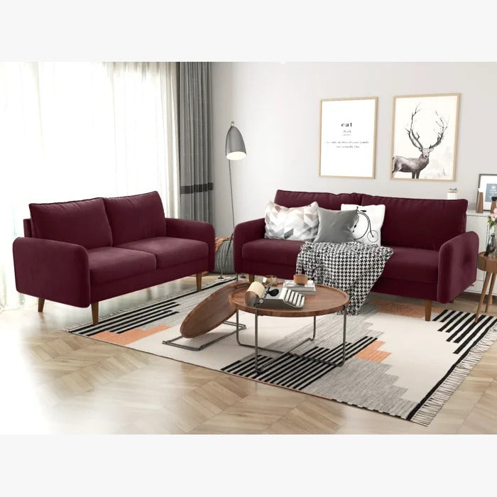 Couch: 72'' Velvet Square Arm Sofa