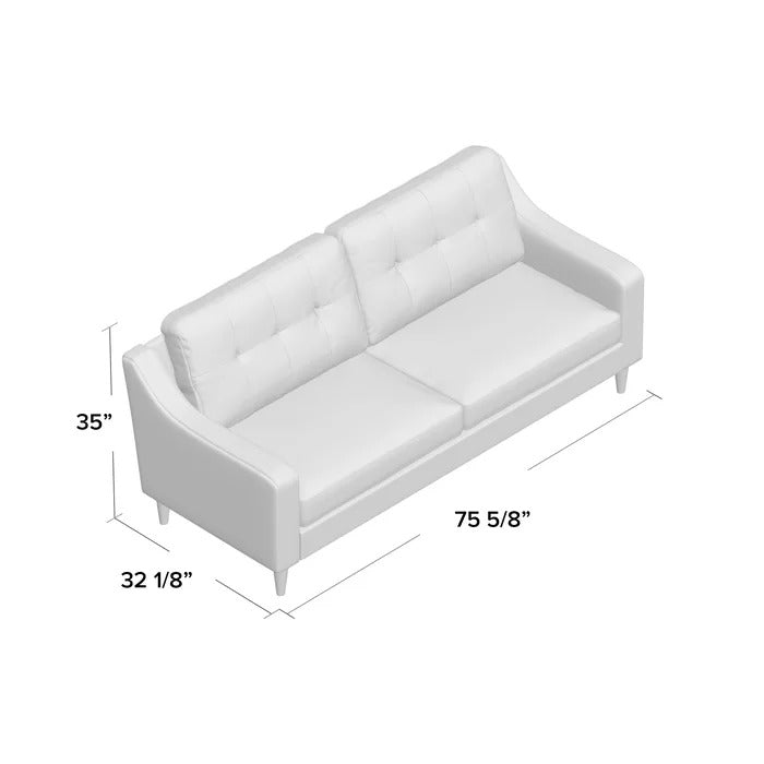 Couch: 75.6'' Square Arm Sofa
