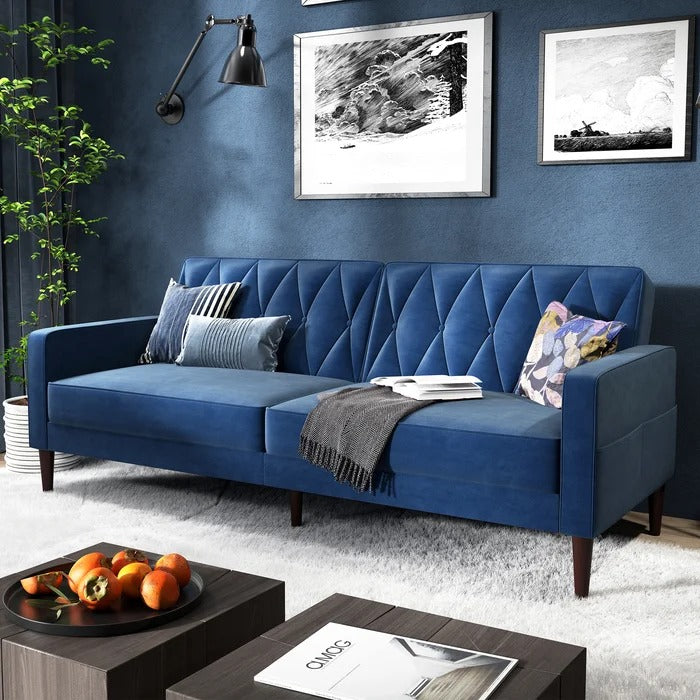 Couch: 79.4'' Velvet Square Arm Sleeper