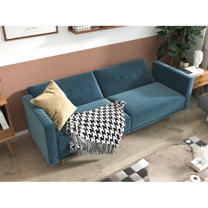 Couch: 85.43'' Velvet Square Arm Sofa