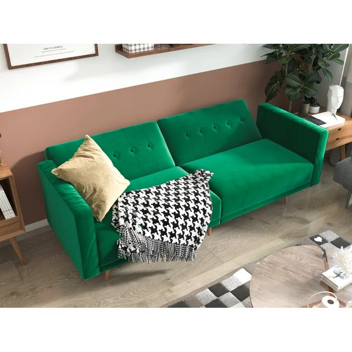 Couch: 85.43'' Velvet Square Arm Sofa