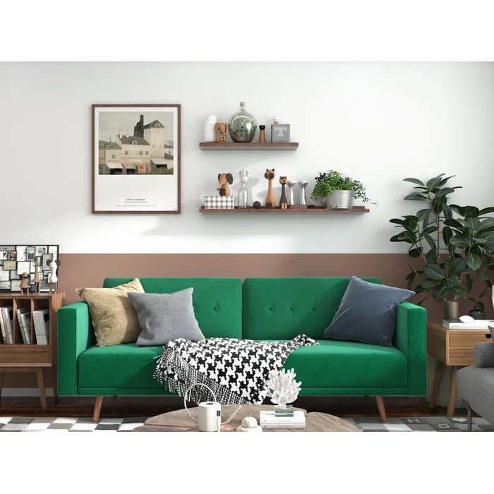 Couch: 85.43'' Velvet Square Arm Sofa