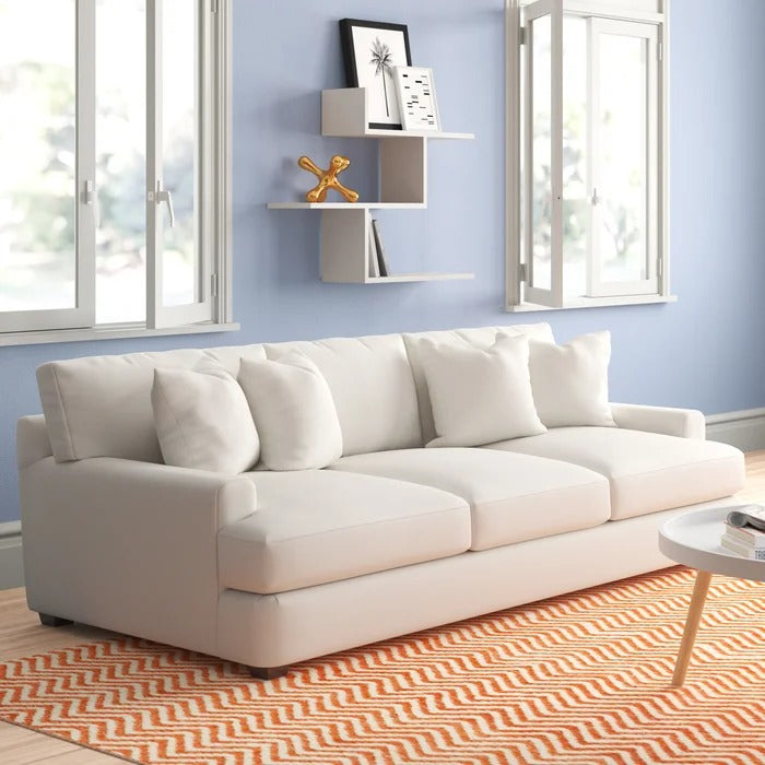 Couch: 90'' Recessed Arm Sofa with Reversible Cushions