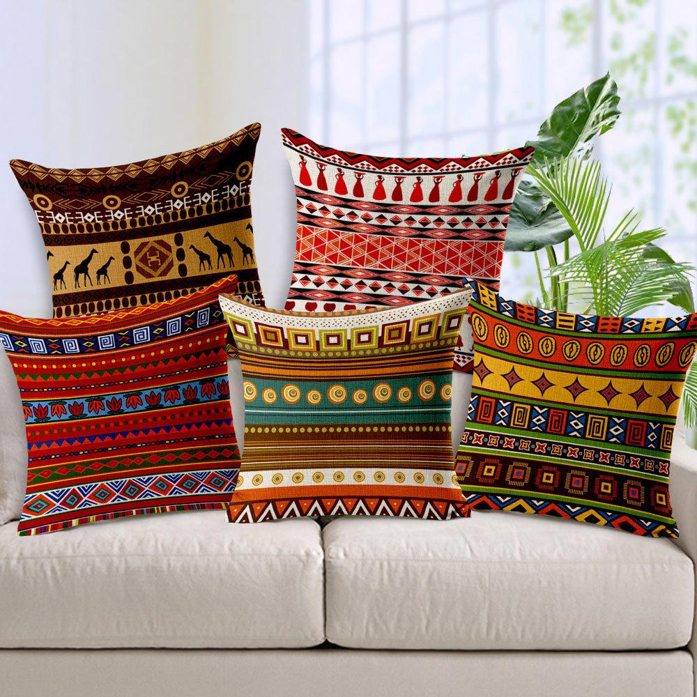 Cushion Covers: Set of 5 Decorative Hand Made Jute Throw/Pillow Cushion Covers
