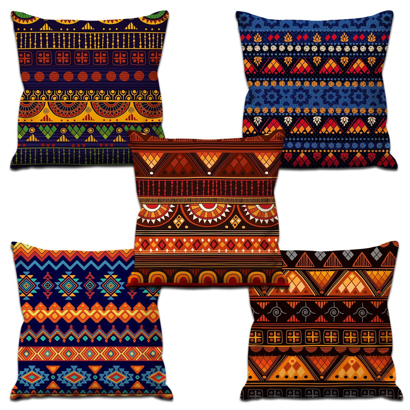 Cushion Covers: Set of 5 Decorative Hand Made Jute Throw/Pillow Cushion Covers