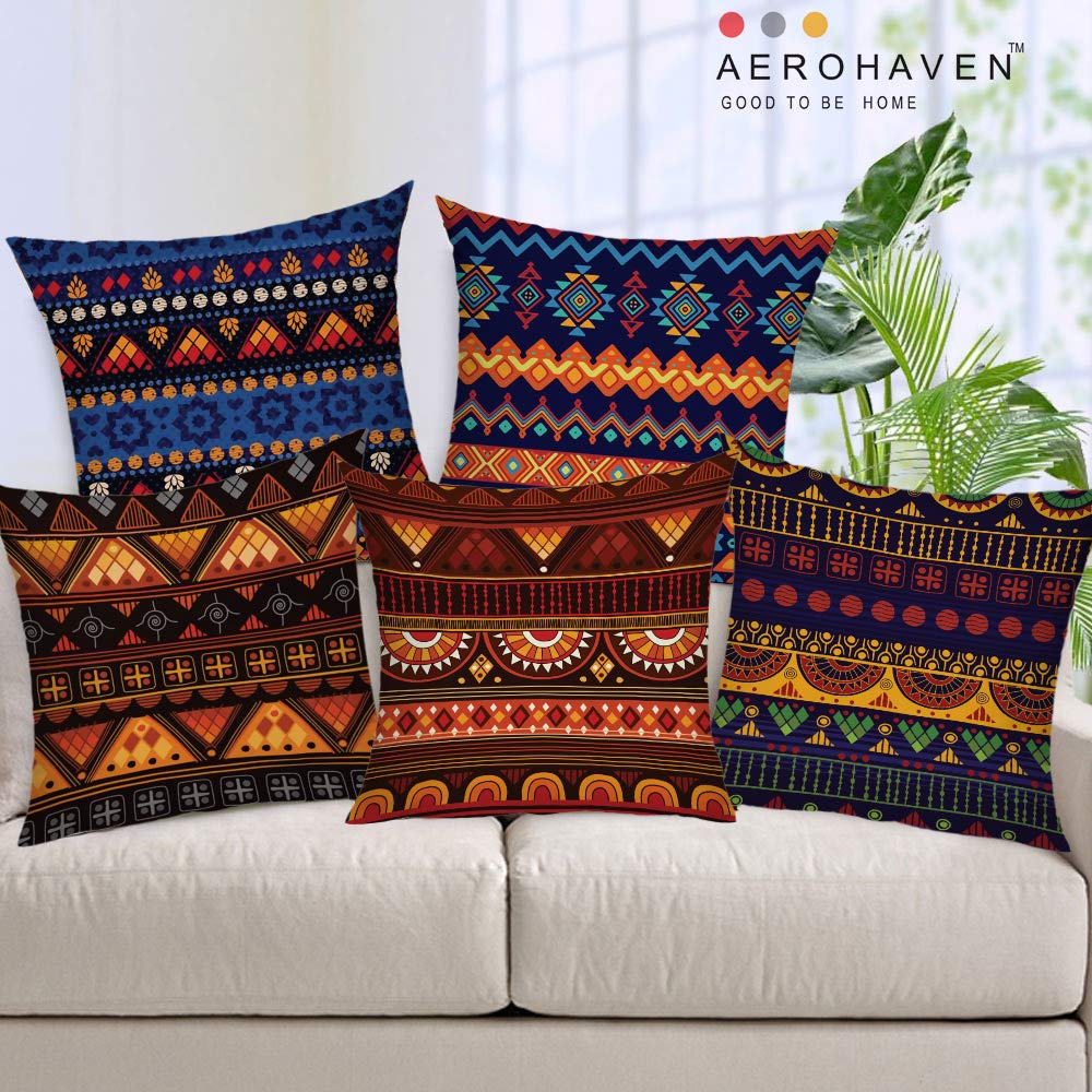 Cushion Covers: Set of 5 Decorative Hand Made Jute Throw/Pillow Cushion Covers