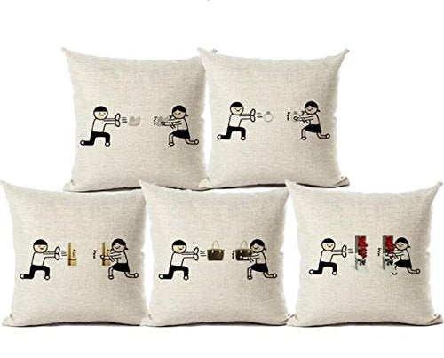 Cushion Cover: Decorative Hand Made Digitally Printed Abstract 5 Piece Velvet Cushion Cover