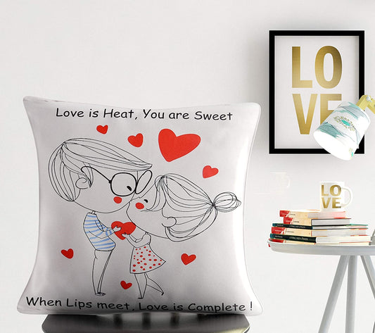 Cushion Cover: Satin Designer Decorative Anniversary/Valentines Day Love Gifting Heart Throw Pillow/Cushion Cover