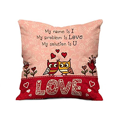 Cushion Cover: Satin Designer Decorative Anniversary/Valentines Day Love Gifting Heart Throw Pillow/Cushion Cover
