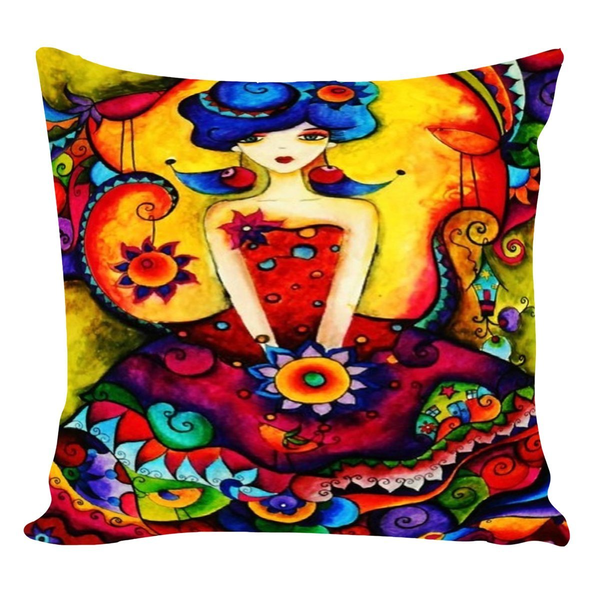 Cushion Covers: 5 Multi Colored Decorative Hand Made Cotton Cushion Covers