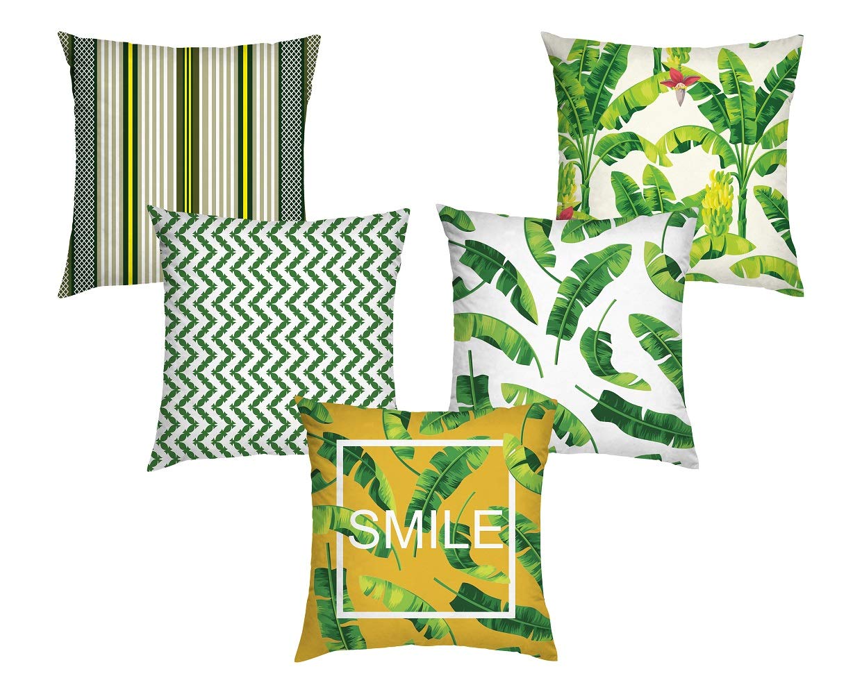 Cushion Covers: Cotton Abstract Decorative Throw Pillow Cushion Covers Set of 5