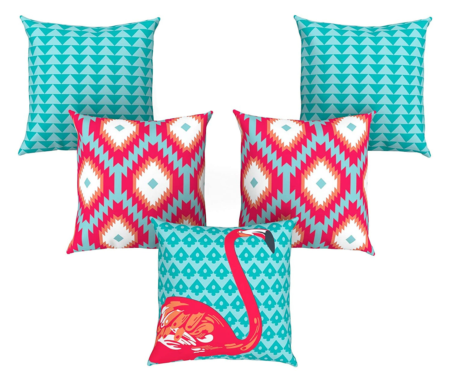 Cushion Covers: Set of 5 Abstract Decorative Hand Made Jute Throw/Pillow Cushion Covers