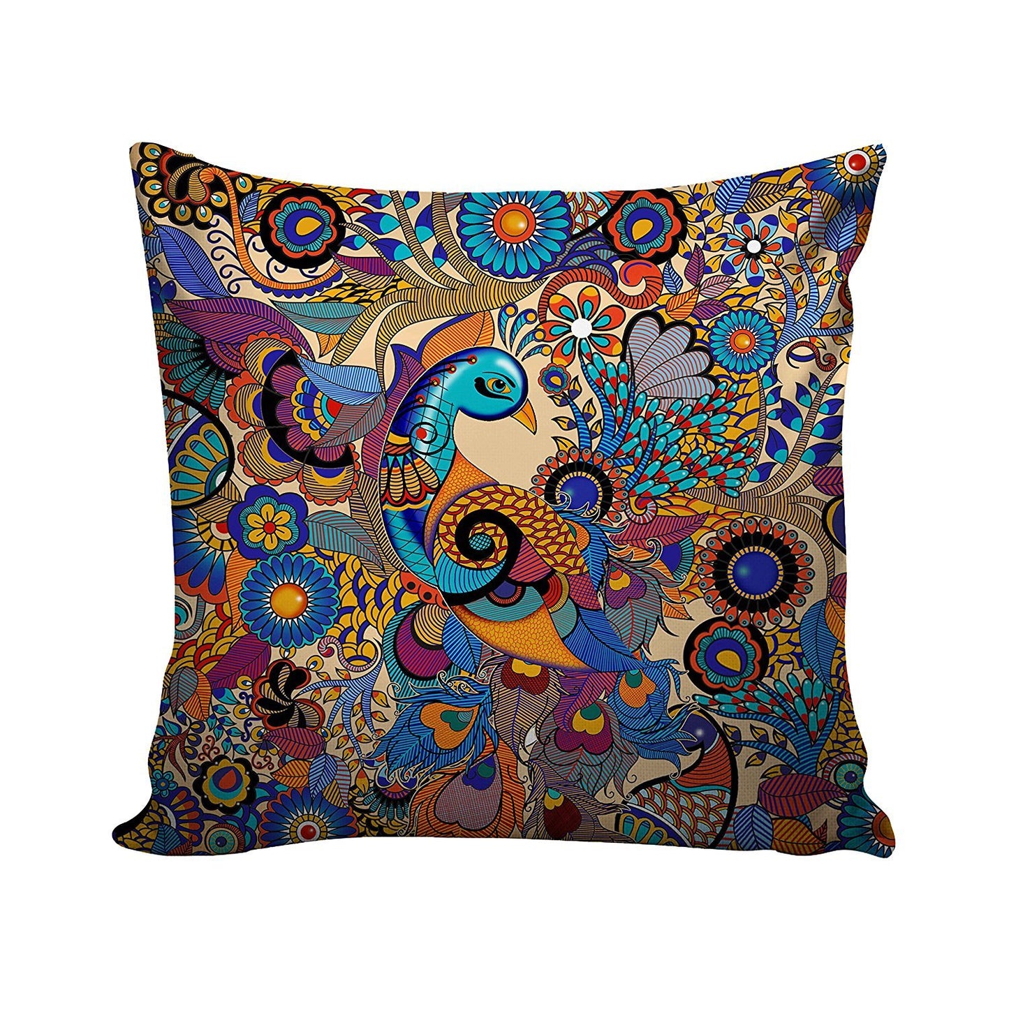 Cushion Covers: Set of 5 Multi Colored Decorative Hand Made Cotton Cushion Covers