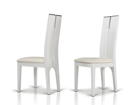 DINING CHAIR MUCHA White Gloss Chair (Set of 2)-1